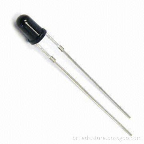 3mm Infrared Phototransistor with 940nm Wavelength, Black Lens, and 20° Viewing Angle